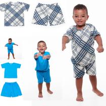 2 kits Pijamas ou conjunto Fifico modas xadrez e azul 2 kits Pijamas ou conjunto Fifico modas xadrez e azul