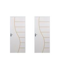 2 Kits Porta de Madeira Decorada 215x75cm com Batente de Aço 06cm Cantareira Branco MGM 2 Kits Porta de Madeira Decorada 215x75cm com Batente de Aço 06cm Cantareira Branco MGM