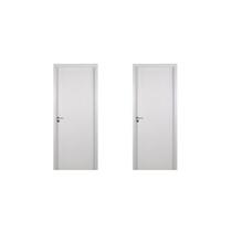 2 Kits Porta de Madeira Lisa 215x84cm com Batente de Mdf Ultra 10cm Melamínico