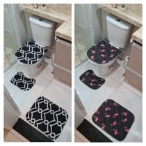 2 kits tapetes para banheiro 3 peças - J&M Tapetes Ltda
