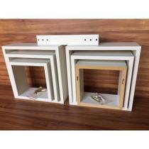 2 Kits Trio De Nichos Branco Tx 15mm, Quadros Para Enfeites