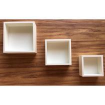 2 Kits Trio De Nichos Com Fundo Mdf 15mm Brancotx 2 Kits Trio De Nichos Com Fundo Mdf 15mm Brancotx