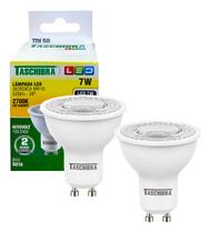2 Lâmpada De Led Dicróica Mr16 Tdl 50 7w Gu10 Taschibra 2700k
