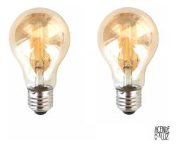 2 Lampada Filamento Bulbo Led 4w Retro Vintage E27 Alz72 2 Lampada Filamento Bulbo Led 4w Retro Vintage E27 Alz72