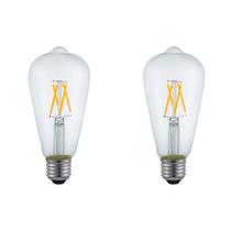 2 Lâmpada Filamento LED ST64 4W 2400K Braco Quente Alu98