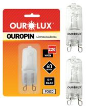 2 Lâmpada Halógena Ouropin Fosca Ourolux G9 60w 220v 2800K