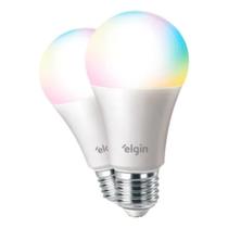 2 Lâmpada Inteligente Bulbo Rgb A60 10w Smart Color Elgin