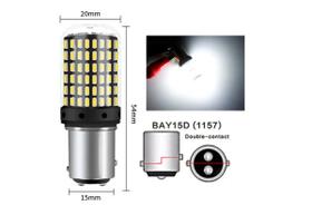 2 Lâmpada Led 1157 2 Polos 144 Led Iluminação Branca Canbus 2 Lâmpada Led 1157 2 Polos 144 Led Iluminação Branca Canbus