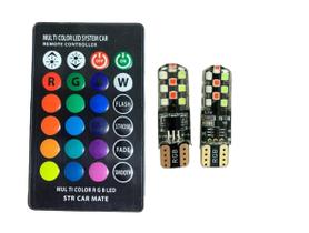 2 Lâmpada Smd Pingo T10 Rgb Led Colorido Com Controle S/ Fio