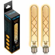2 Lâmpadas Filamento Led T30 Retrô Volter 4w Biv 2200k E27 2 Lâmpadas Filamento Led T30 Retrô Volter 4w Biv 2200k E27