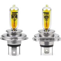 2 Lâmpadas H4 Iluminação Amarela Gold Vision 2300k Carro 12v