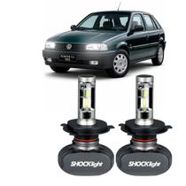 2 Lâmpadas H4 Super Branca 6000K Potência Total 50W Titanium Plug&Play Pointer CLI GLI 1.8 2.0 1994 até 1996 Shocklight