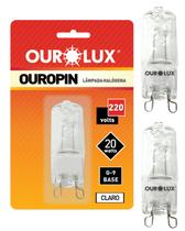 2 Lâmpadas Halógenas Ourolux Base G9 20W 220V Cor da Luz 2800K Branco Quente 2 Lâmpadas Halógenas Ourolux Base G9 20W 220V Cor da Luz 2800K Branco Quente