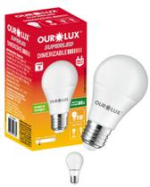 2 Lâmpadas LED 9W Bivolt Dimerizável Base E27 Cor da Luz 2700K Branco Quente Ourolux