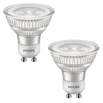 2 Lâmpadas Led Bivolt 4.8w Philips Dicroica Luz Quente Gu10