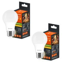2 Lâmpadas Led Bulbo Dimerizável 8,5w 127v 3000k E27 Branco Quente