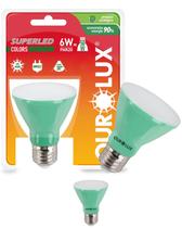 2 Lâmpadas LED Par20 Ourolux 6w Base E27 Cor da Luz Verde Bivolt