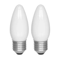 2 Lâmpadas Led Vela Leitosa 2900k Quente 220v E27 Ledvance