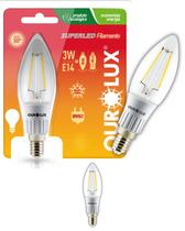 2 Lâmpadas Vela Led Fosca 3w Bivolt Base E14 Cor da Luz 2700K Branco Quente Ourolux