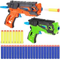 2 Lançadores Pistolas Nerf Competição com 32 Dardos Macios