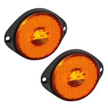 2 Lanterna Frontal 65mm Led Bivolt Conector Carreta Caminhão