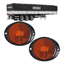 2 Lanterna Frontal Lateral Led Carreta Randon Bivolt Amarelo