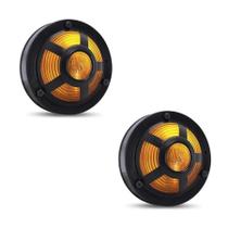 2 Lanterna Lateral Degrau Com Aro Tela Base Reta Gf0123am