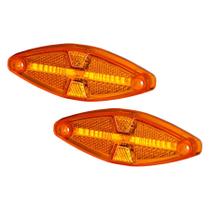 2 Lanterna Lateral Led R7 C/guia De Luz S/suporte C/fio Am