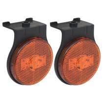 2 Lanterna Lateral Led Randon 2011 C/suporte Am Bivolt 65mm