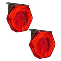 2 Lanterna Lateral Led Vermelha C/guia De Luz Bivolt C/suporte