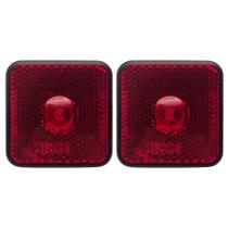2 Lanterna Lateral Universal Bivolt Led Vermelha Quadrada