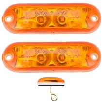 2 Lanterna Ônibus Caminhão Vigia Teto Cromada 2 LED BIVOLT AM