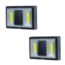 2 Lanterna Parede Switch 220 Lumens 2 leds Pilha Nautika