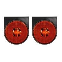 2 Lanterna Redonda Lateral Led 85mm Com Suporte Saída Fios