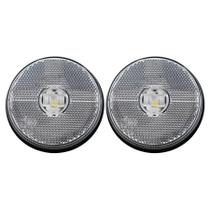 2 Lanterna Redonda Lateral Led 85mm Saida Fios Sem Suporte