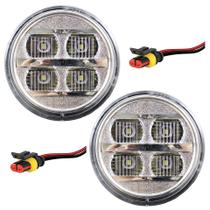 2 Lanterna Seta Ônibus Caminhão 70mm 4 Led AM/CR BIVOLT + Conector