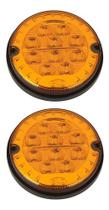 2 Lanterna Traseira 125mm Ônibus Comil Mascarello Neobus 10 LED AM 24V