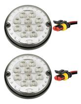 2 Lanterna Traseira 125mm Ônibus Comil Mascarello Neobus 10 LED CR 24V + Conector