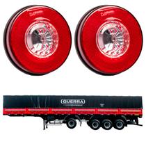 2 Lanterna Traseira Guerra 125mm Corujinha Metalizad Luz Ré