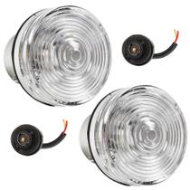 2 Lanterna Traseira para Ônibus Busscar Caio Comil 70mm CRISTAL + Soquete