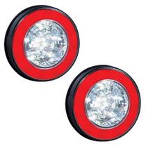 2 Lanterna Traseira Vermelho Halo Light Led 24v Luz Re