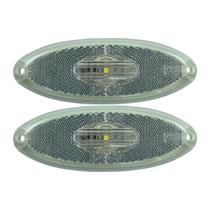 2 Lanterna Universal Lateral Elipse C/refletor Led - Cristal