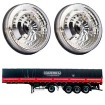 2 Lanternas Traseira Carreta Guerra 125mm Cristal Metalizada 2 Lanternas Traseira Carreta Guerra 125mm Cristal Metalizada