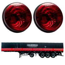 2 Lanternas Traseira Carreta Guerra 125mm Rubi Metalizada