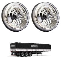 2 Lanternas Traseira Carreta Randon 125mm Cristal Metalizada 2 Lanternas Traseira Carreta Randon 125mm Cristal Metalizada