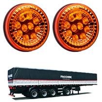 2 Lanternas Traseira LED Facchini 125mm Âmbar Bivolt