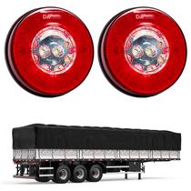2 Lanternas Traseiras Carreta LED 125mm Corujinha Luz de Ré 2 Lanternas Traseiras Carreta LED 125mm Corujinha Luz de Ré