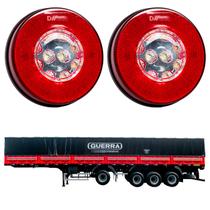 2 Lanternas Traseiras Guerra LED 125mm Corujinha Luz de Ré