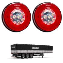 2 Lanternas Traseiras Randon LED 125mm Corujinha Luz de Ré 2 Lanternas Traseiras Randon LED 125mm Corujinha Luz de Ré