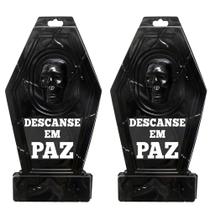 2 Lápides Cemitério Preta Decorativa de Parede Halloween Bruxas